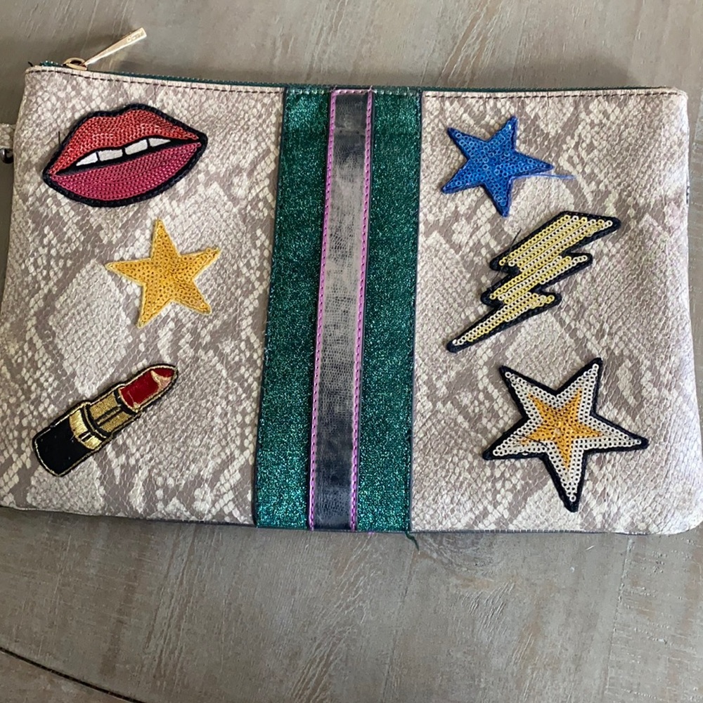 Aldo Clutch with cute patches/stickers